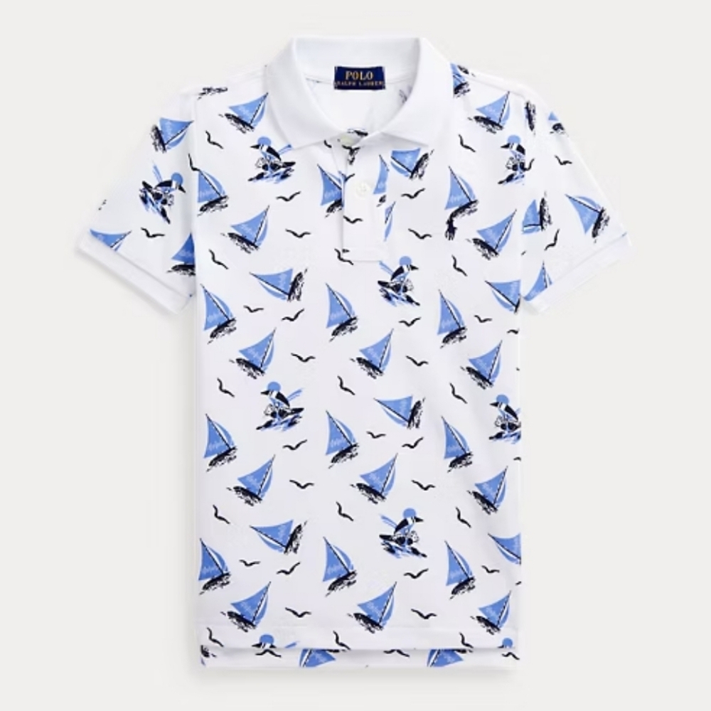 Polo by Ralph Lauren Blue and White Yacht Bear Polo Boy's (XL 18-20)